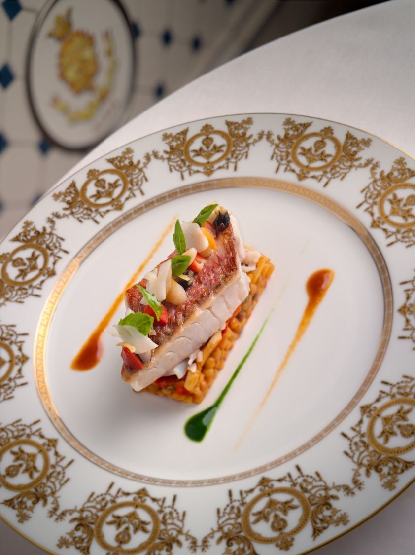 Rouget barbet, fregola sarda, jus d’une bouillabaisse